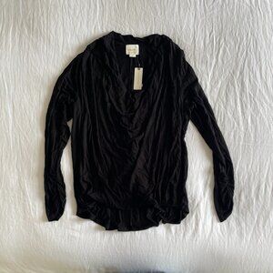 NWT Anthropologie Maeve Black Cowl Neck Long Sleeve (sz XL)
